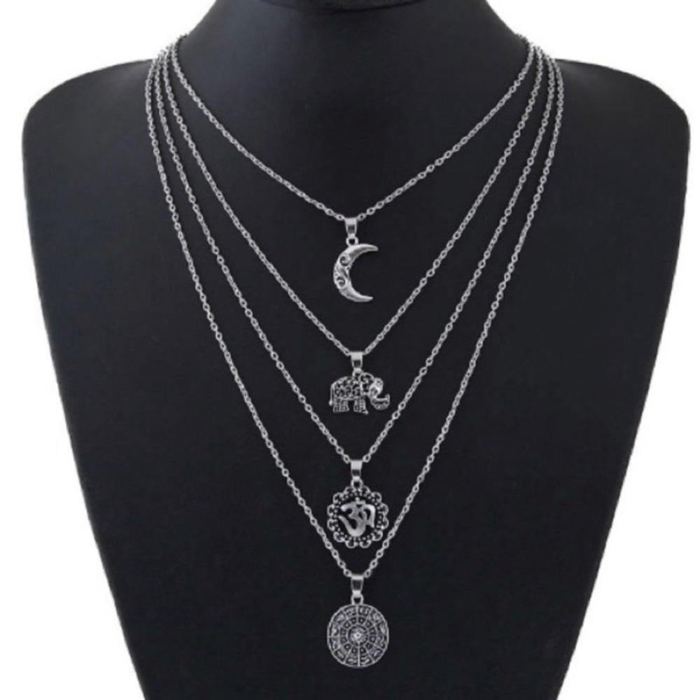 🎁 5/$35 || Multilayered Antiqued Silver Necklace - Picture 2 of 7